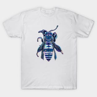 Blue moth bee wasp insect T-Shirt